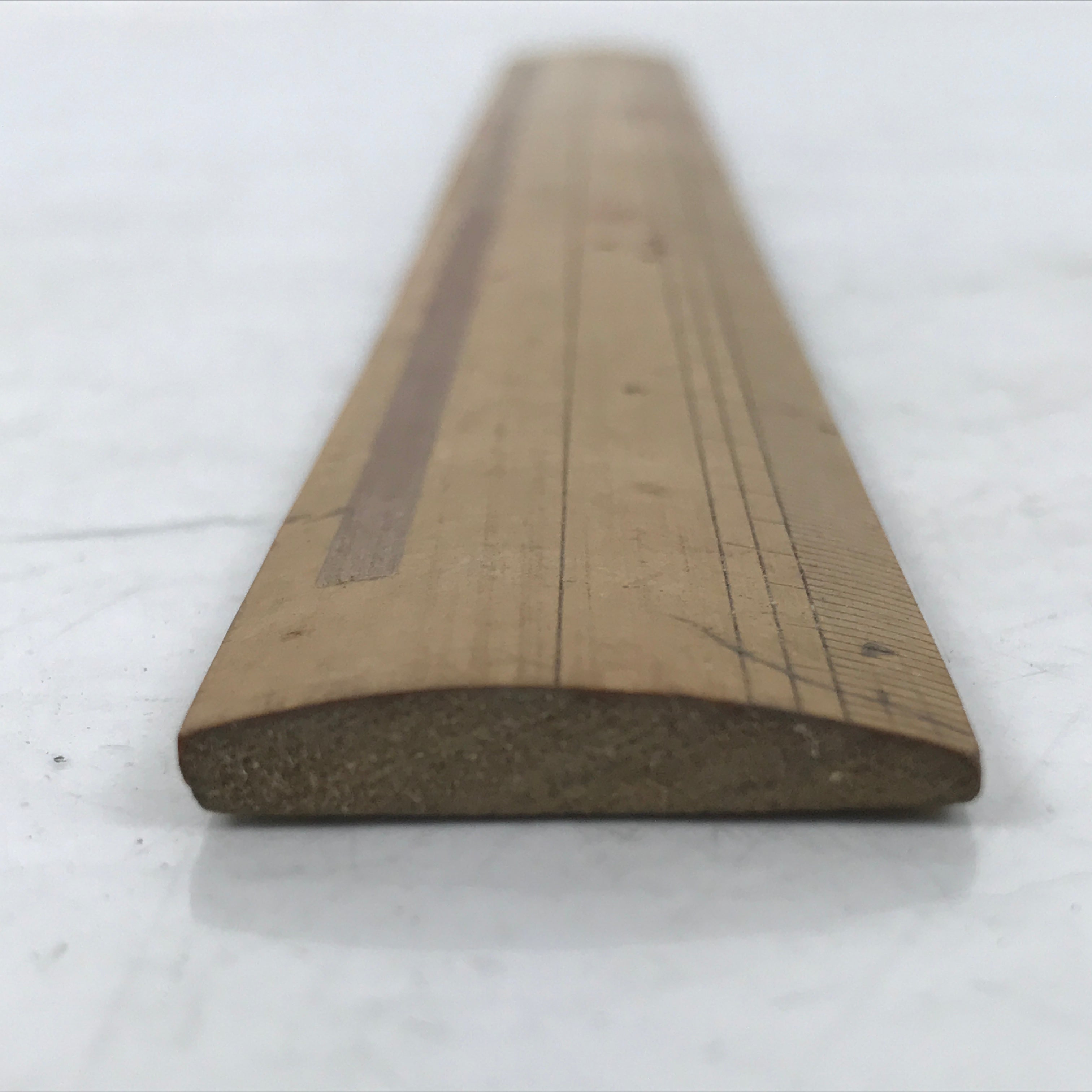 Japanese Bamboo Ruler Vtg Tool Stationery Woodworking Carpentry 30cm Brown T322
