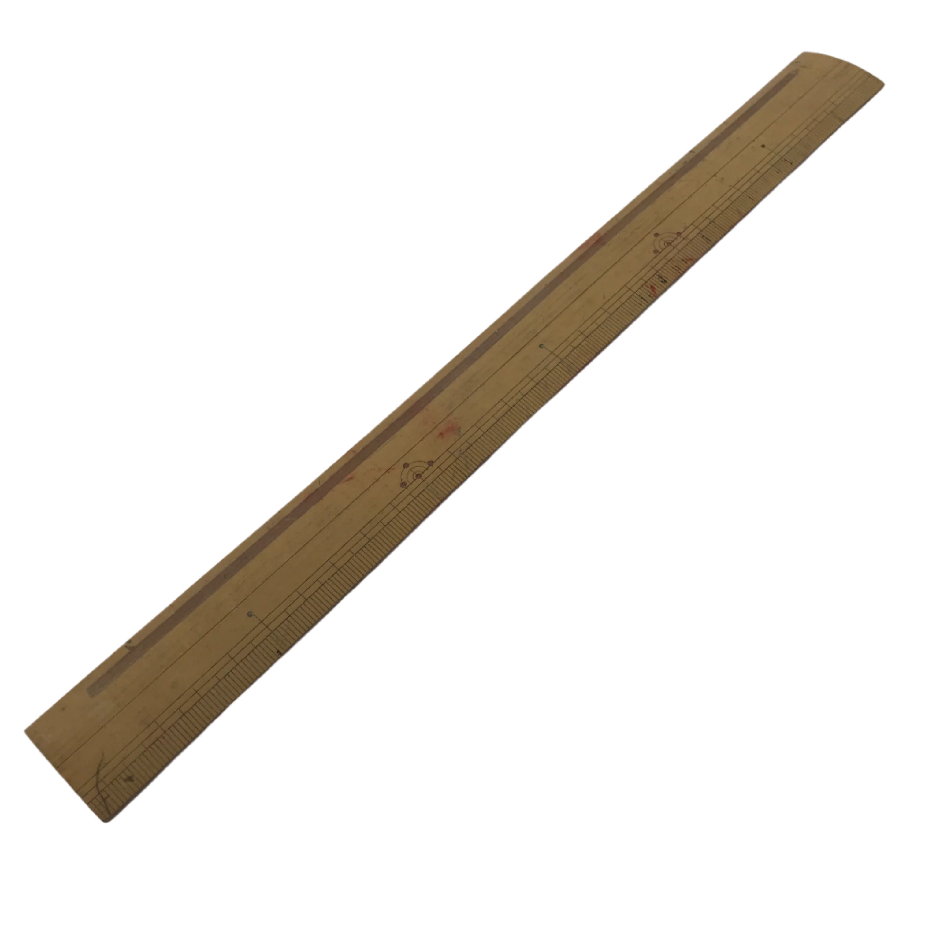 Japanese Bamboo Ruler Vtg Tool Stationery Woodworking Carpentry 30cm Brown T322