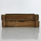 Japanese Bamboo Shabu Shabu Meat Stacking Serving Dishes Vtg Plates Brown L282