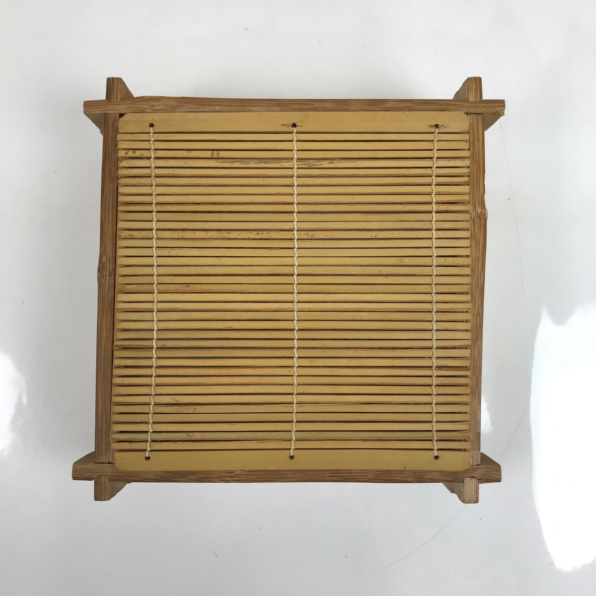 Japanese Bamboo Shabu Shabu Meat Stacking Serving Dishes Vtg Plates Brown L282