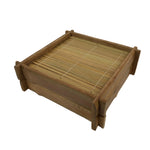 Japanese Bamboo Shabu Shabu Meat Stacking Serving Dishes Vtg Plates Brown L282