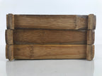 Japanese Bamboo Shabu Shabu Meat Stacking Serving Dishes Vtg Plates Brown L312