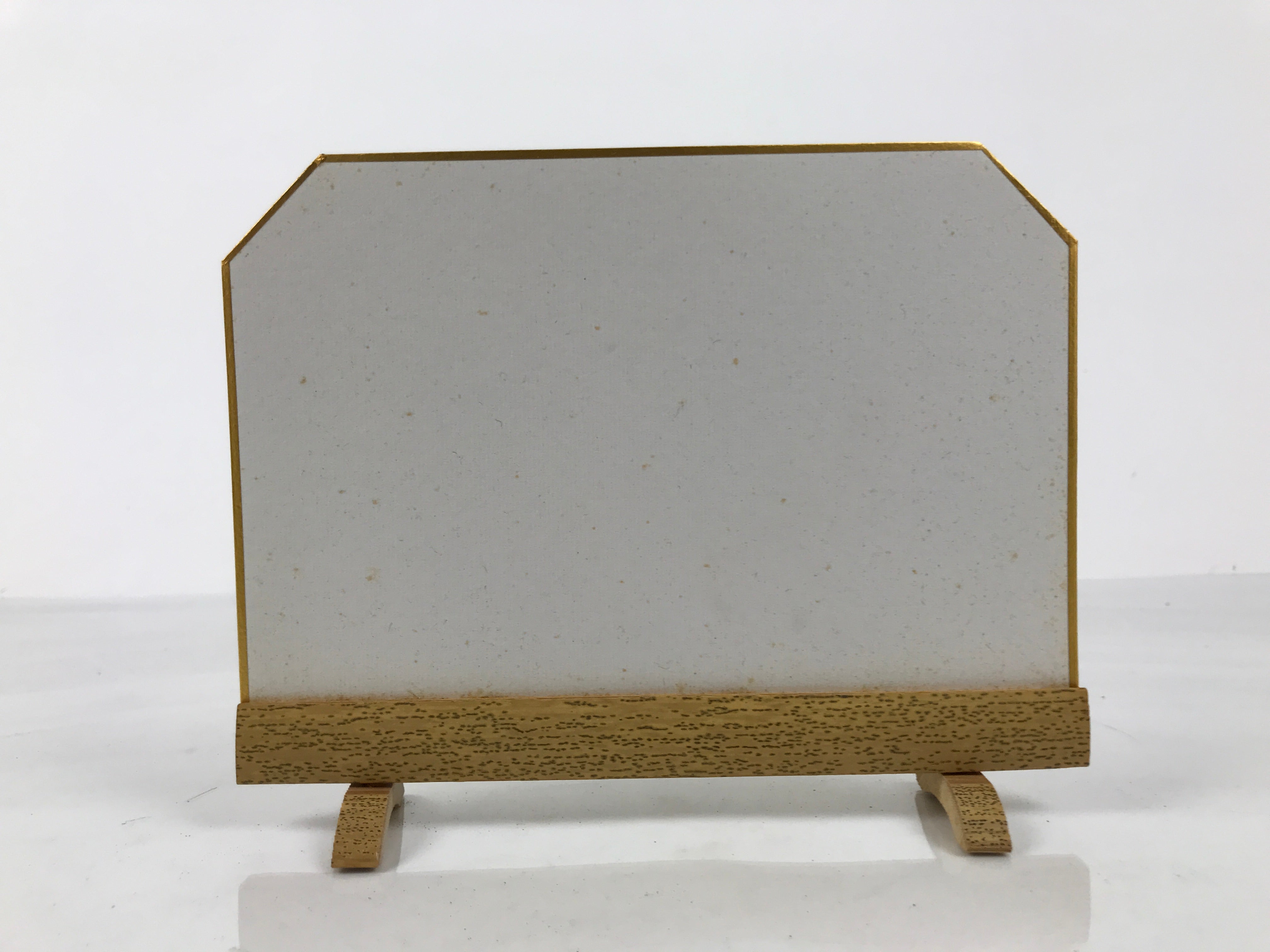 Japanese Bamboo Shikishi Art Board w/Display Stand Vtg Artwork