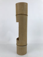 Japanese Bamboo Tube Flower Vase Kabin Vtg Ikebana Arrangement Brown FK100