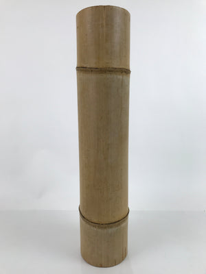 Japanese Bamboo Tube Flower Vase Kabin Vtg Ikebana Arrangement Brown FK100