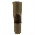 Japanese Bamboo Tube Flower Vase Kabin Vtg Ikebana Arrangement Brown FK101