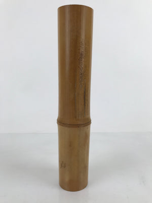 Japanese Bamboo Tube Flower Vase Kabin Vtg Ikebana Arrangement Brown FK107