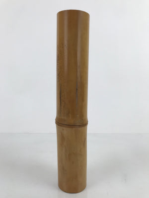 Japanese Bamboo Tube Flower Vase Kabin Vtg Ikebana Arrangement Brown FK107