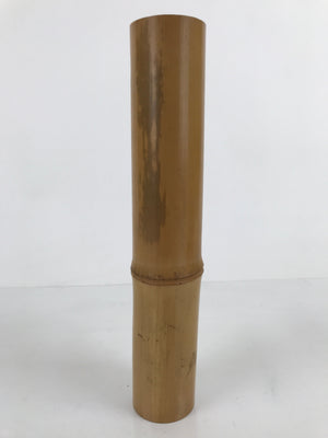 Japanese Bamboo Tube Flower Vase Kabin Vtg Ikebana Arrangement Brown FK107