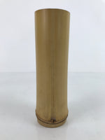 Japanese Bamboo Tube Flower Vase Kabin Vtg Ikebana Arrangement Brown FK108