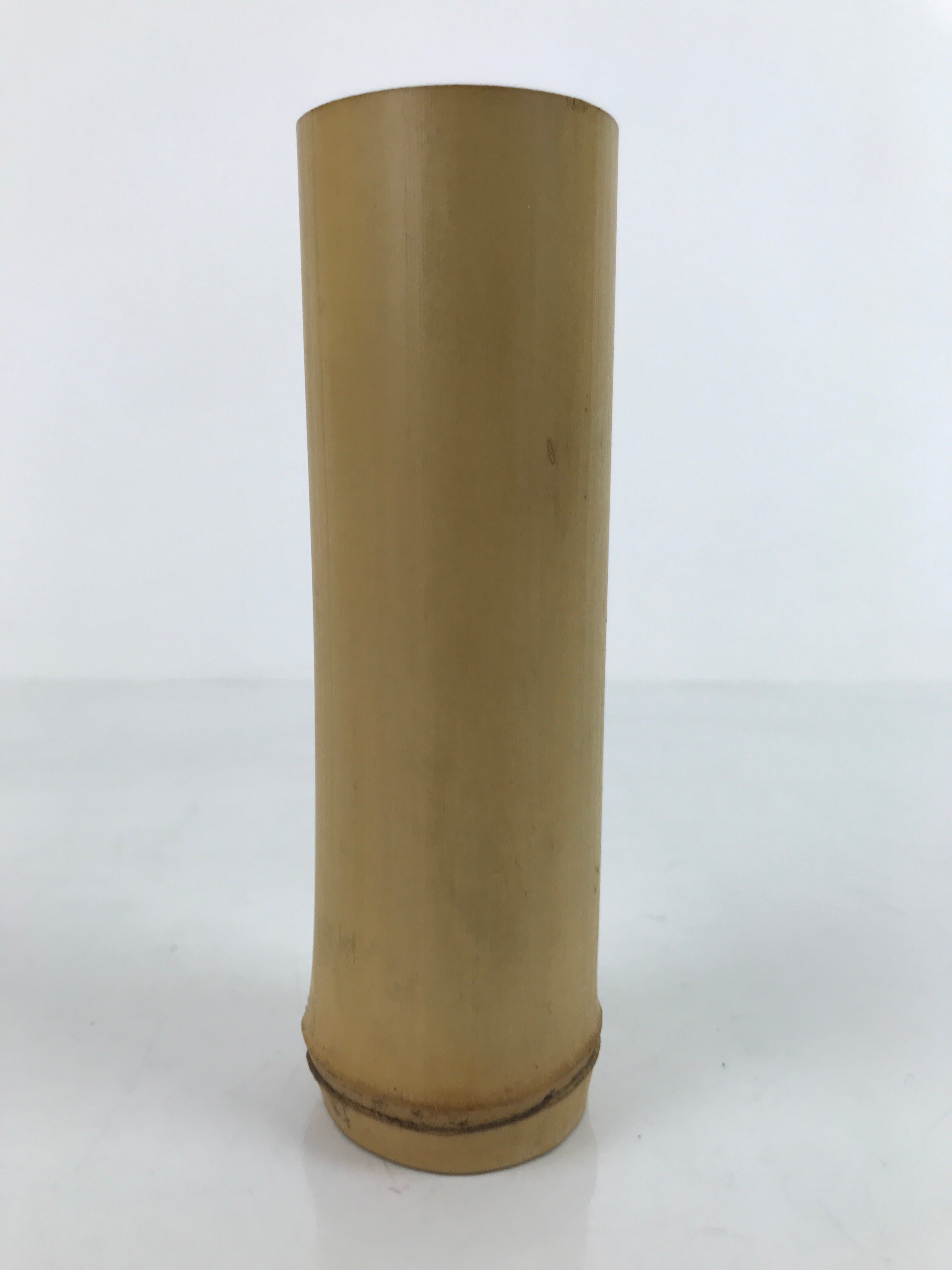 Japanese Bamboo Tube Flower Vase Kabin Vtg Ikebana Arrangement Brown FK108