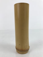 Japanese Bamboo Tube Flower Vase Kabin Vtg Ikebana Arrangement Brown FK108