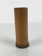 Japanese Bamboo Tube Flower Vase Kabin Vtg Ikebana Arrangement Brown MFV102