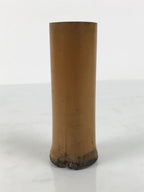 Japanese Bamboo Tube Flower Vase Kabin Vtg Ikebana Arrangement Brown MFV102