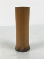 Japanese Bamboo Tube Flower Vase Kabin Vtg Ikebana Arrangement Brown MFV102