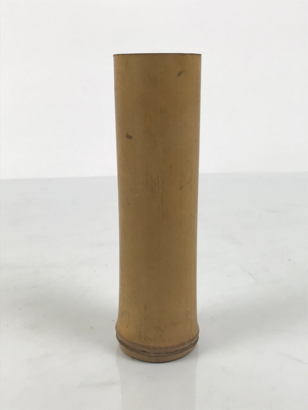 Japanese Bamboo Tube Flower Vase Kabin Vtg Ikebana Arrangement Brown MFV103