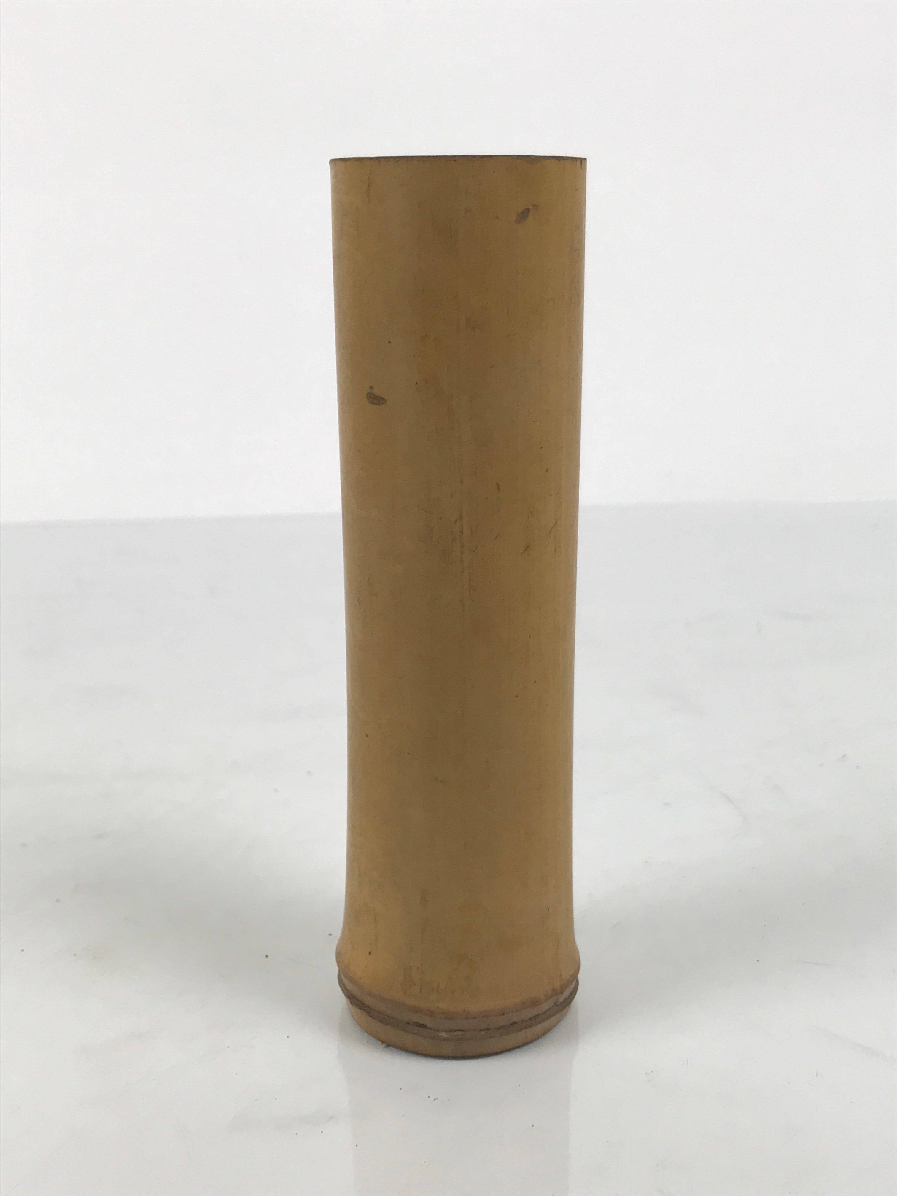 Japanese Bamboo Tube Flower Vase Kabin Vtg Ikebana Arrangement Brown MFV103