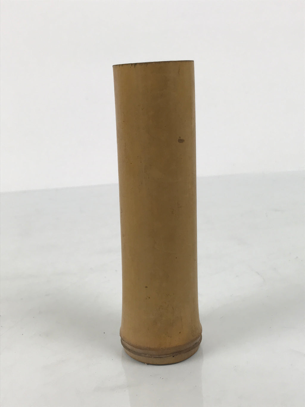 Japanese Bamboo Tube Flower Vase Kabin Vtg Ikebana Arrangement Brown MFV103