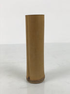 Japanese Bamboo Tube Flower Vase Kabin Vtg Ikebana Arrangement Brown MFV103