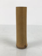 Japanese Bamboo Tube Flower Vase Kabin Vtg Ikebana Arrangement Brown MFV103