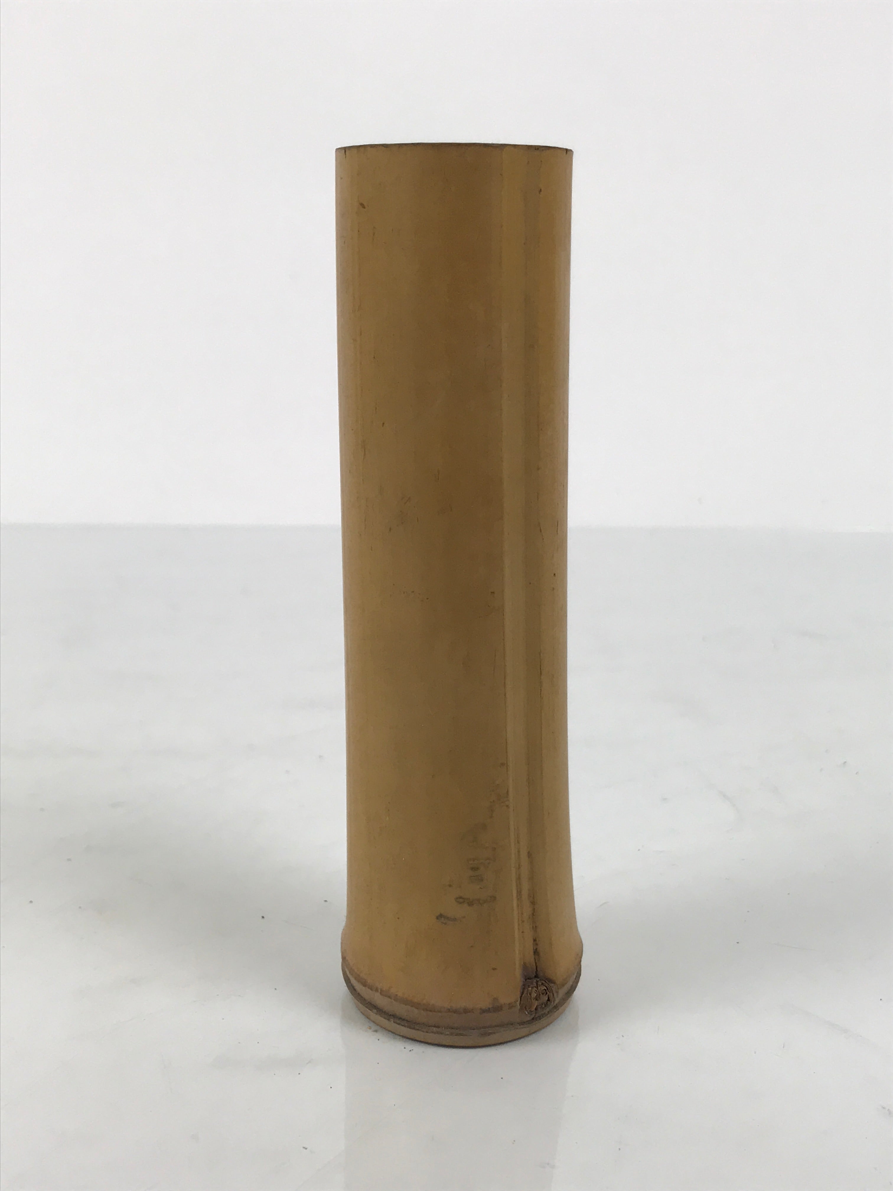 Japanese Bamboo Tube Flower Vase Kabin Vtg Ikebana Arrangement Brown MFV103