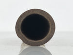 Japanese Bamboo Tube Flower Vase Kabin Vtg Ikebana Arrangement Brown MFV103