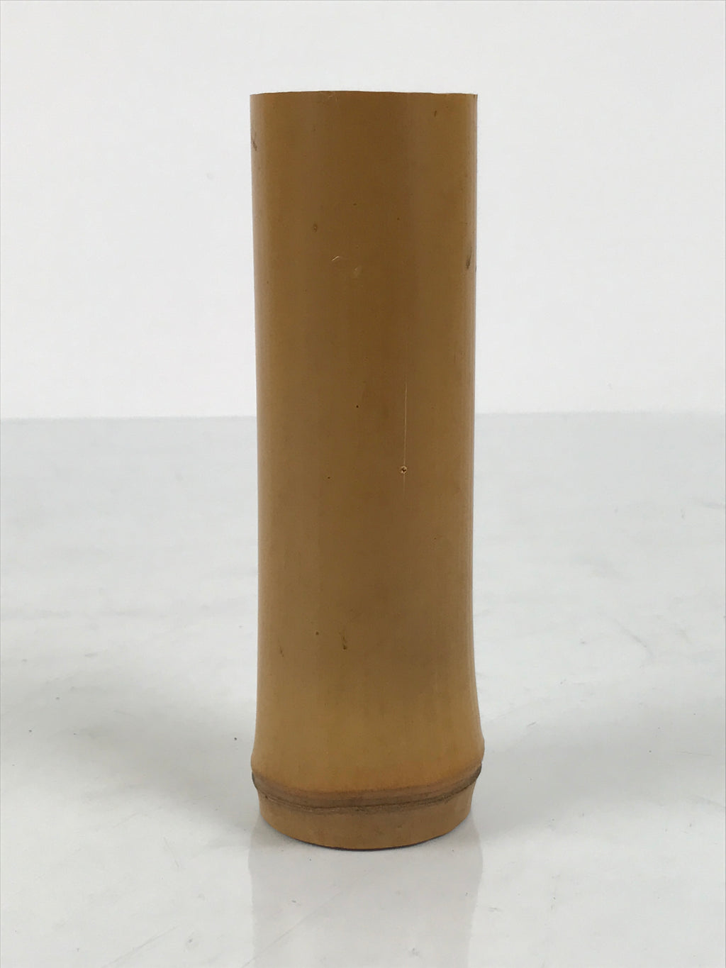 Japanese Bamboo Tube Flower Vase Kabin Vtg Ikebana Arrangement Brown MFV104