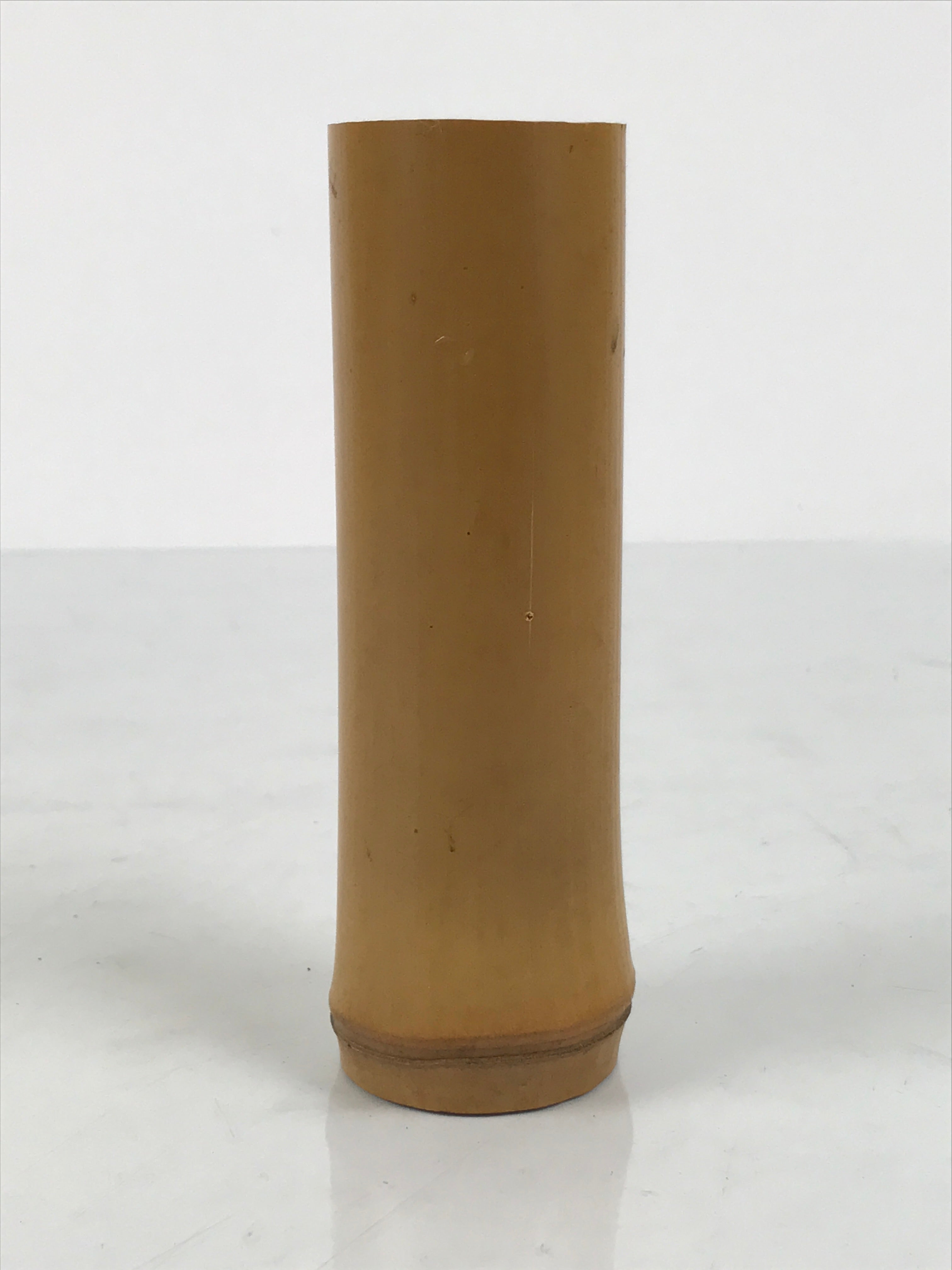 Japanese Bamboo Tube Flower Vase Kabin Vtg Ikebana Arrangement Brown MFV104