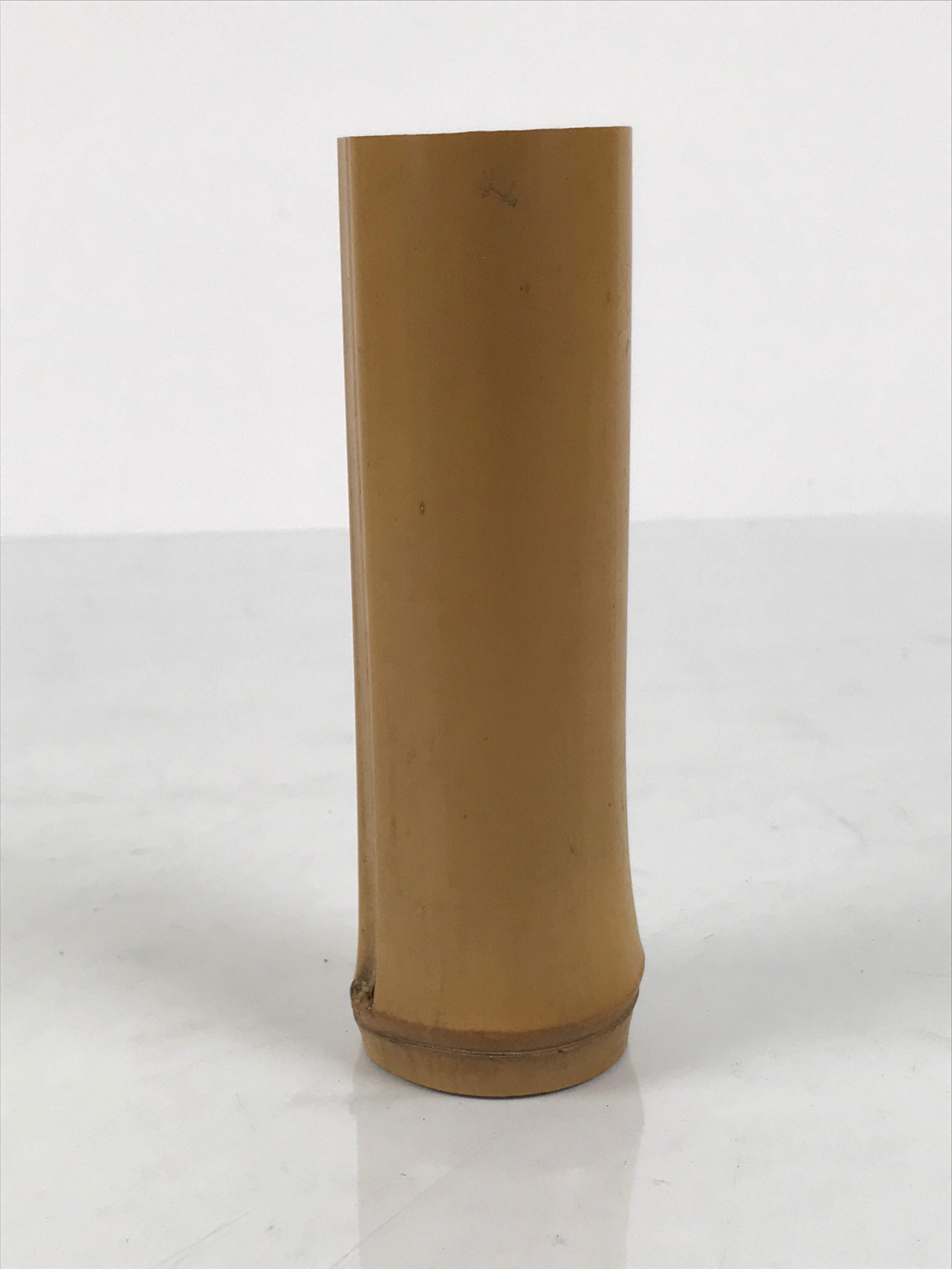 Japanese Bamboo Tube Flower Vase Kabin Vtg Ikebana Arrangement Brown MFV104