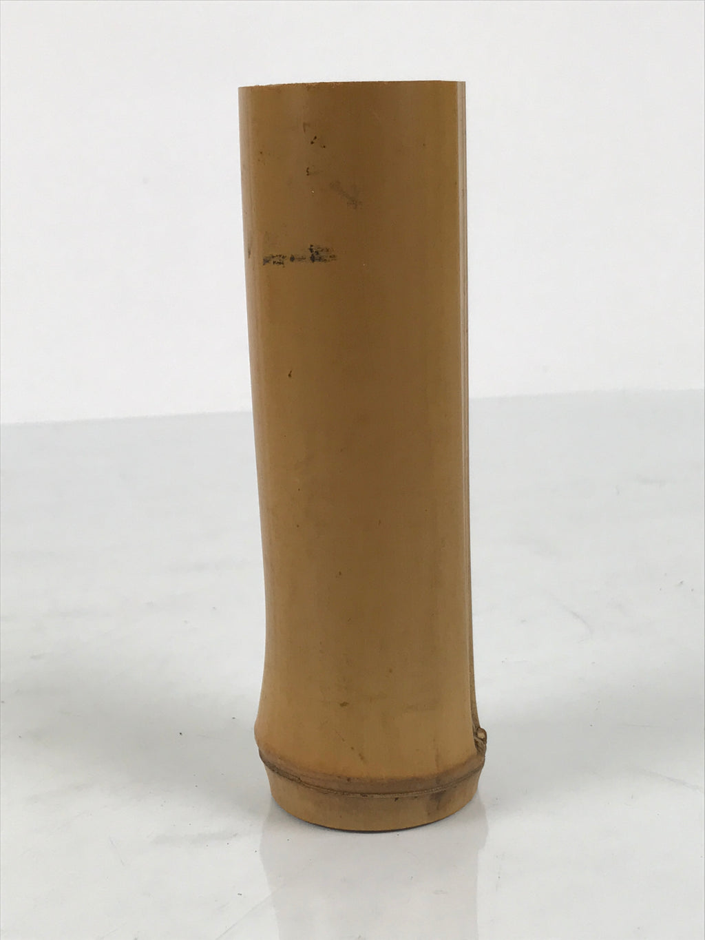 Japanese Bamboo Tube Flower Vase Kabin Vtg Ikebana Arrangement Brown MFV104