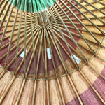 Japanese Bamboo Umbrella Parasol Vtg Wagasa Maigasa Geisha Paper Spiral JK775