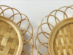 Japanese Bamboo Weave Drink Saucer 5pc Set Vtg Chataku Coaster Takeami UR932