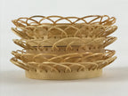 Japanese Bamboo Weave Drink Saucer 5pc Set Vtg Chataku Coaster Takeami UR932