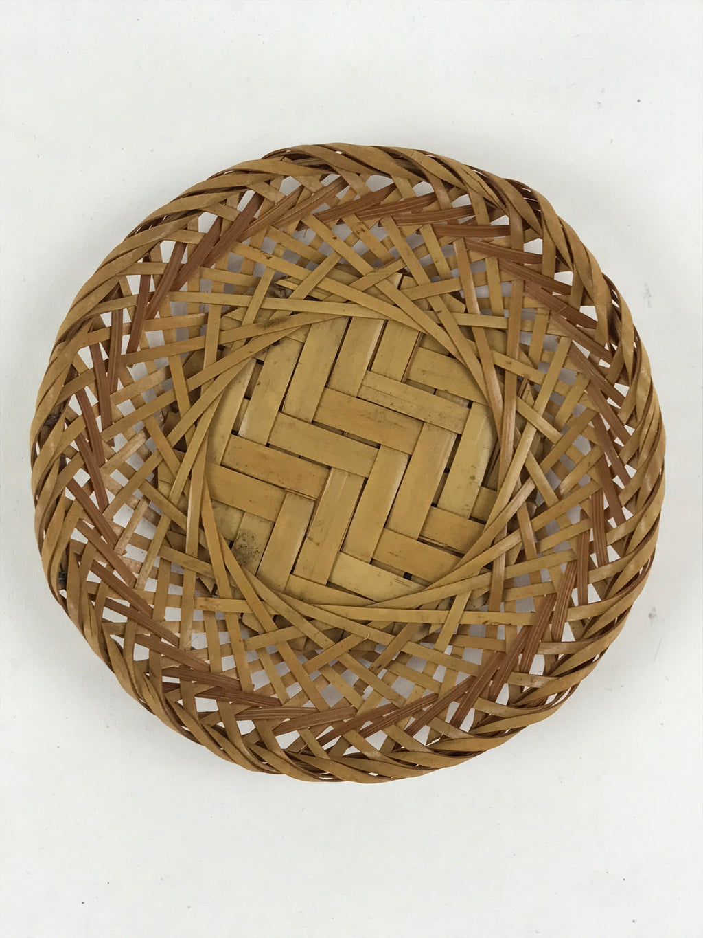 Japanese Bamboo Weave Drink Saucer 5pc Set Vtg Chataku Coaster Takeami UR934