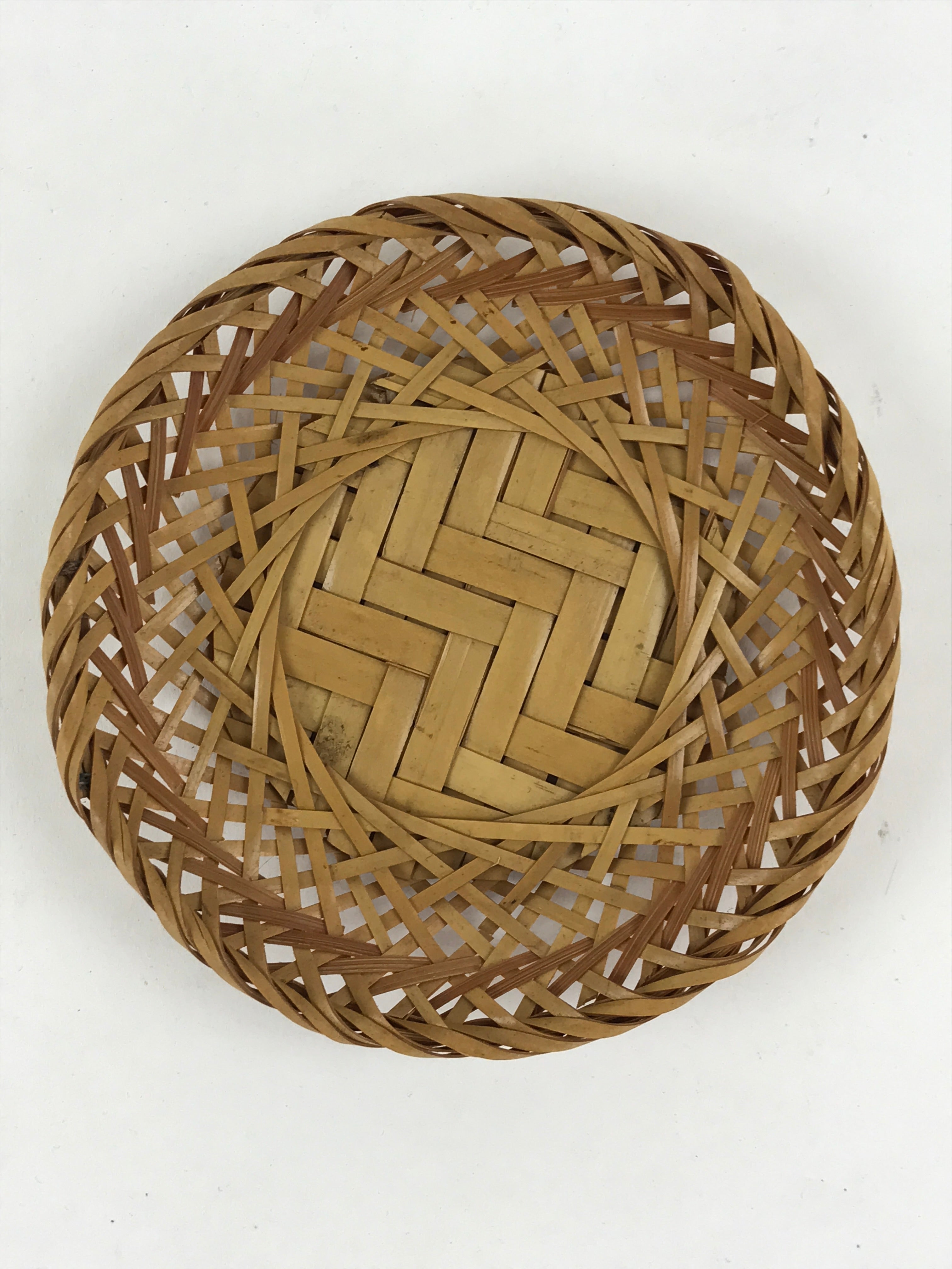Japanese Bamboo Weave Drink Saucer 5pc Set Vtg Chataku Coaster Takeami UR934