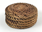 Japanese Bamboo Weave Drink Saucer 5pc Set Vtg Chataku Coaster Takeami UR935