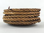 Japanese Bamboo Weave Drink Saucer 5pc Set Vtg Chataku Coaster Takeami UR935