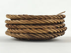 Japanese Bamboo Weave Drink Saucer 5pc Set Vtg Chataku Coaster Takeami UR935