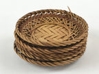 Japanese Bamboo Weave Drink Saucer 5pc Set Vtg Chataku Coaster Takeami UR935