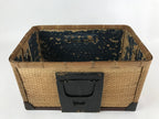 Japanese Bamboo Woven Storage Basket Vtg Traveler Chest Kago Iron Handles B221