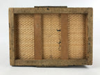 Japanese Bamboo Woven Storage Basket Vtg Traveler Chest Kago Iron Handles B222