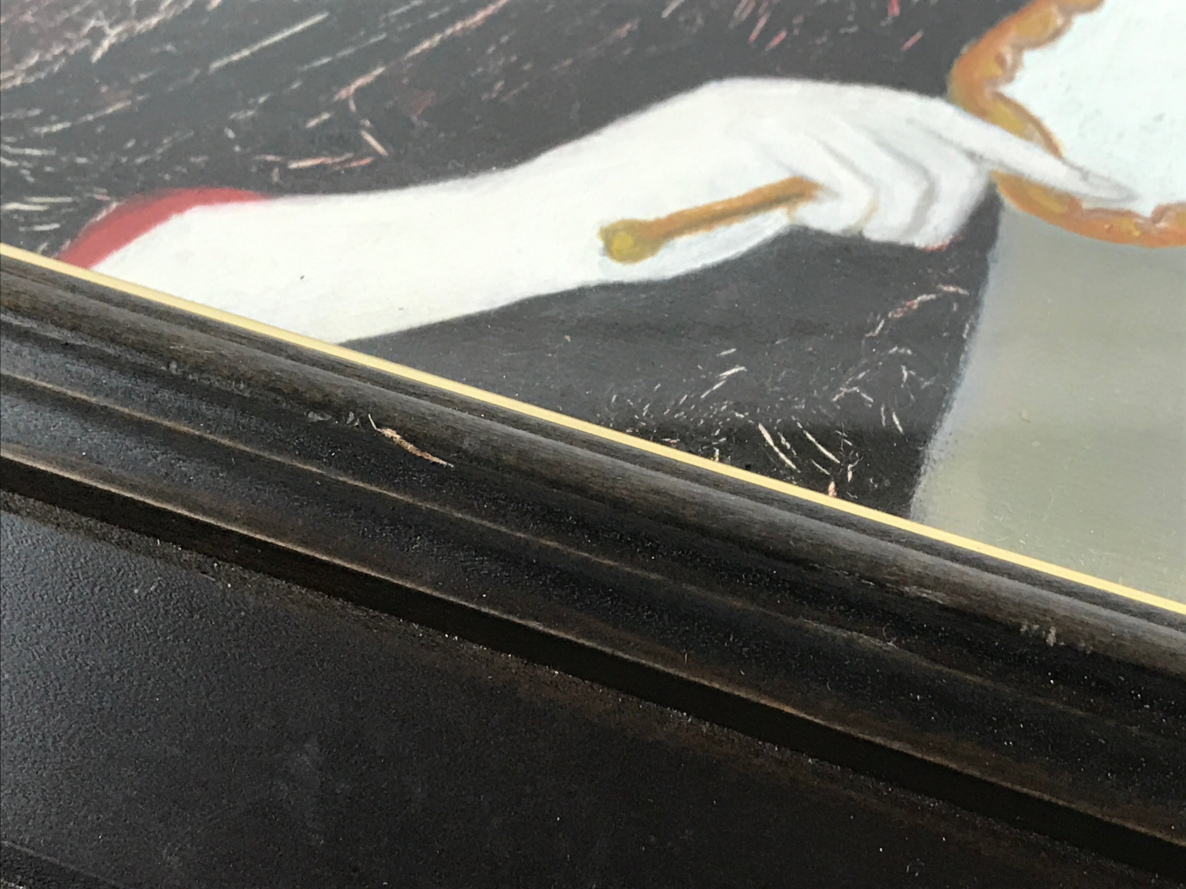 Japanese Beautiful Kimono Woman Oil Painting Framed Vtg Art Geisha Haruko FR2