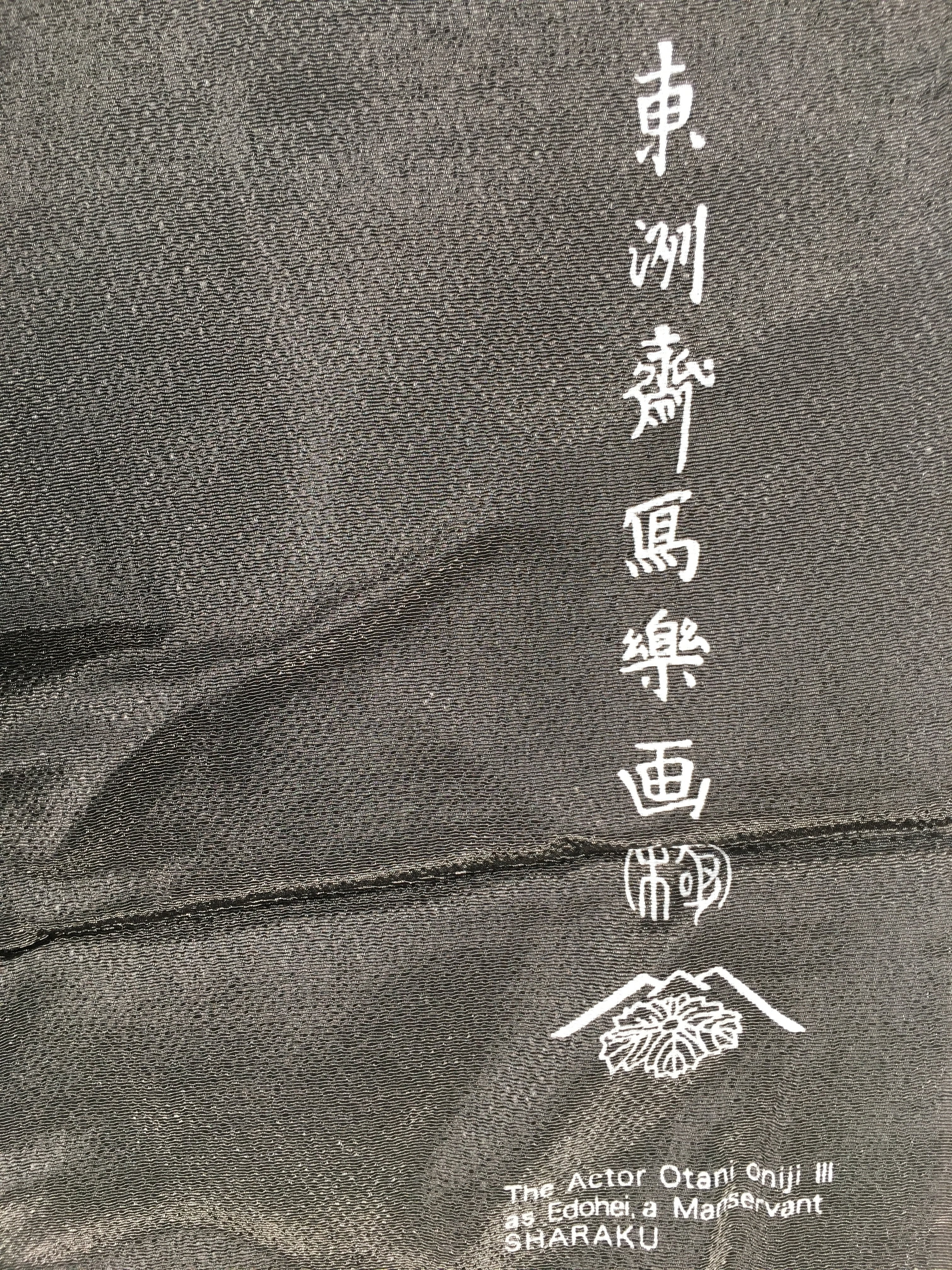 Japanese Bento Box Wrapping Cloth Furoshiki Rayon Fabric Kabuki Gray FU178