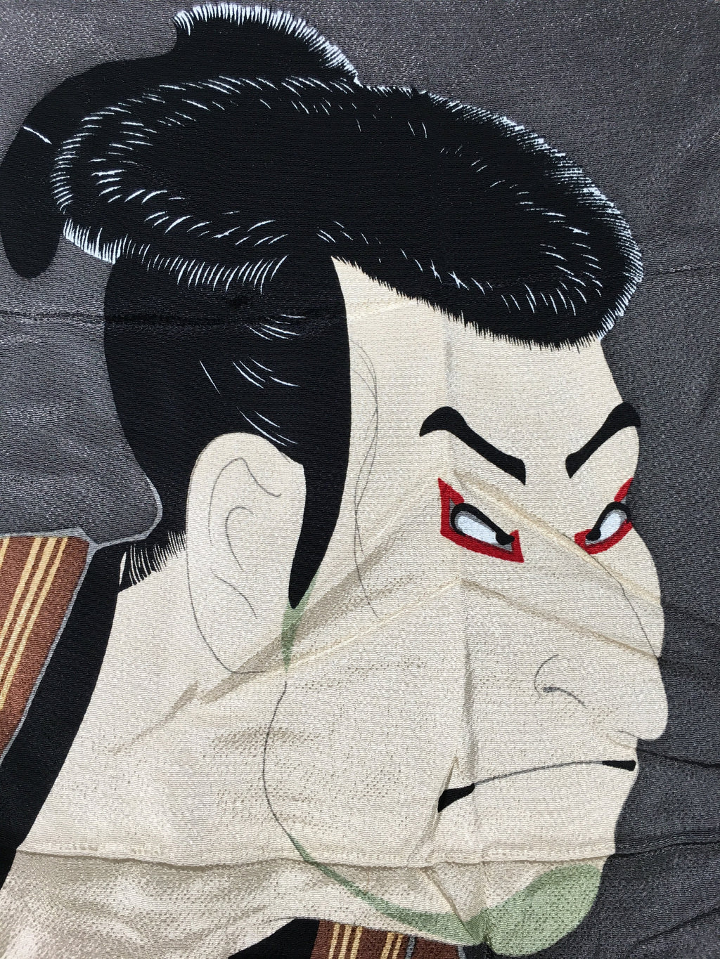 Japanese Bento Box Wrapping Cloth Furoshiki Rayon Fabric Kabuki Gray FU178