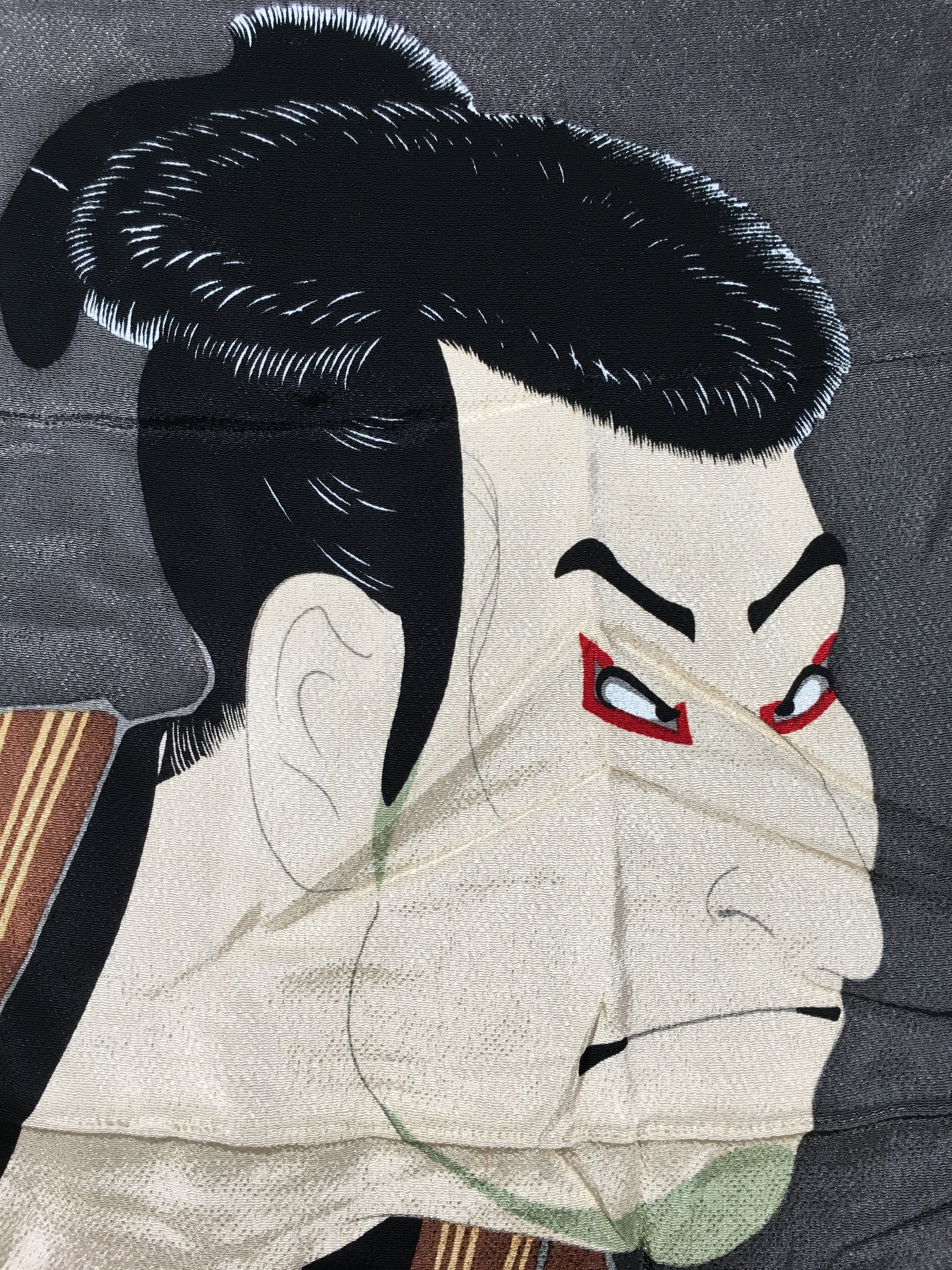 Japanese Bento Box Wrapping Cloth Furoshiki Rayon Fabric Kabuki Gray FU178