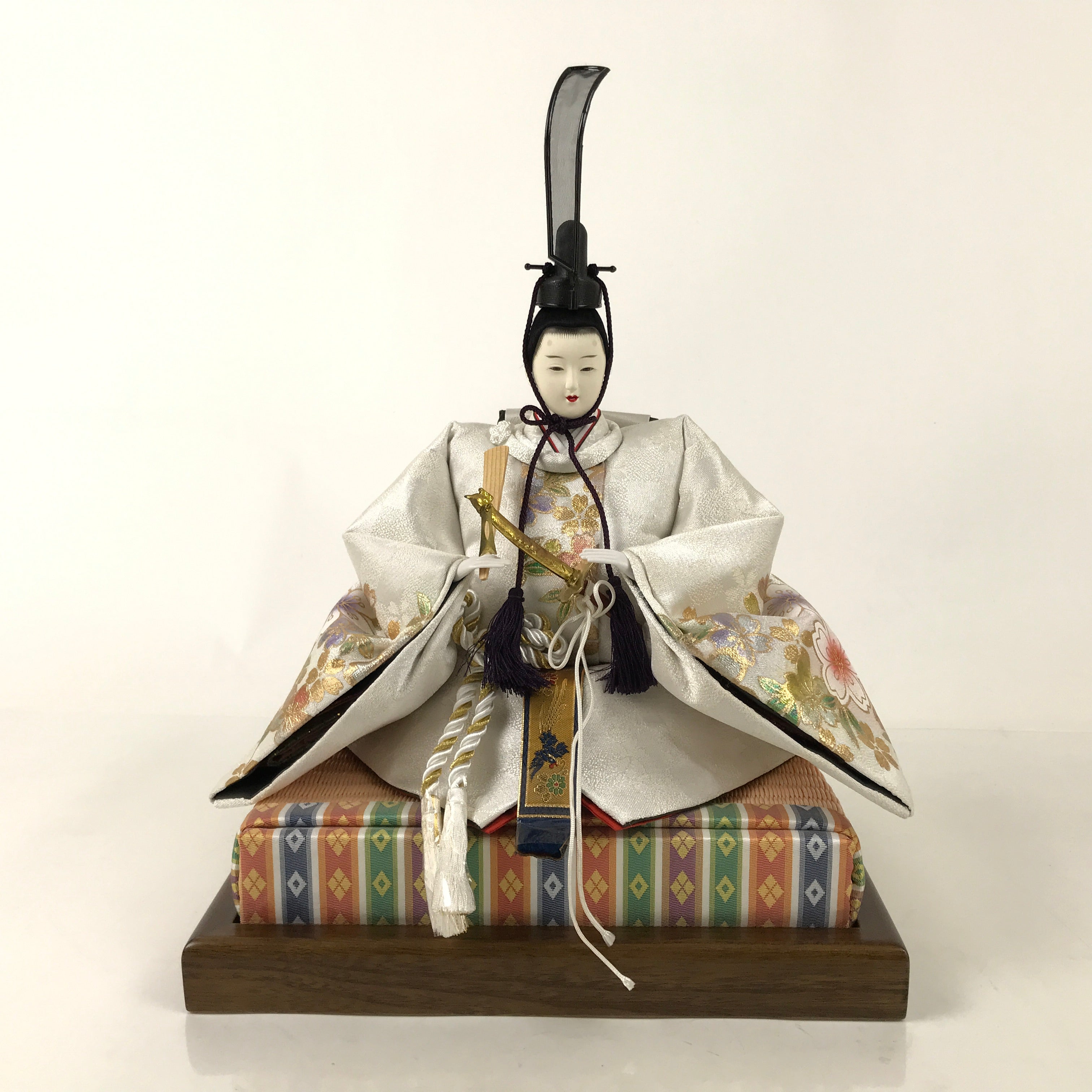 Japanese Big Hina Doll Ningyo Prince Vtg Girl's Day Ohinasama Matsuri Silk ID601