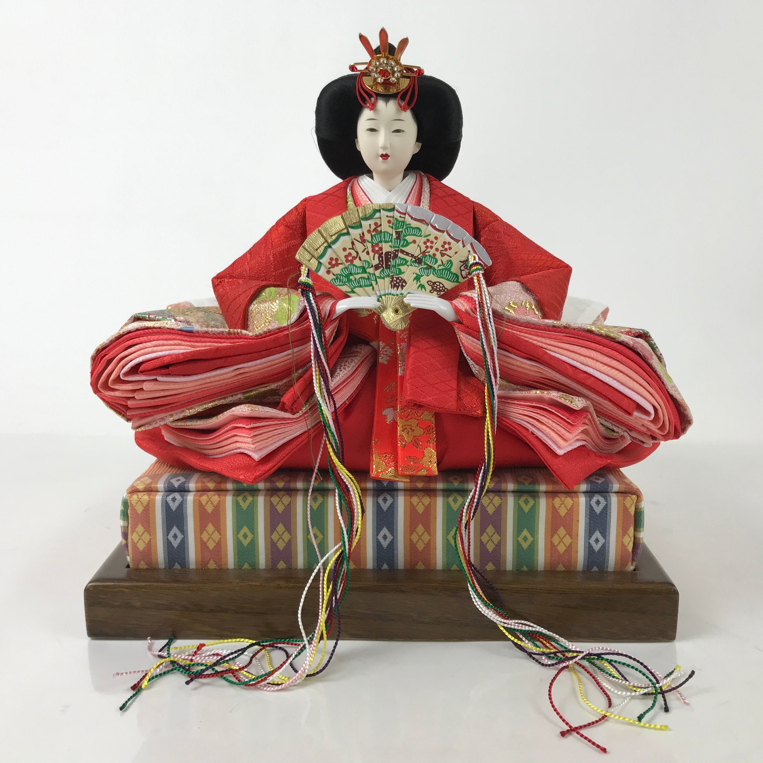 Japanese Big Hina Doll Ningyo Princess Vtg Girl's Day Ohinasama Silk ID602