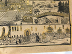 Japanese Bird's-Eye View Map Woodblock Print Nikko-san Shrine Temple 3D FL362