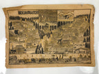 Japanese Bird's-Eye View Map Woodblock Print Nikko-san Shrine Temple 3D FL362