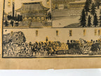 Japanese Bird's-Eye View Map Woodblock Print Nikko-san Shrine Temple 3D FL362